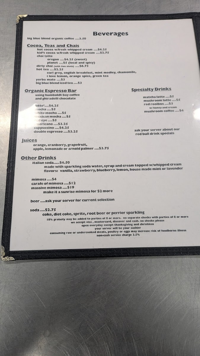 Menu The Big Blue Cafe-2