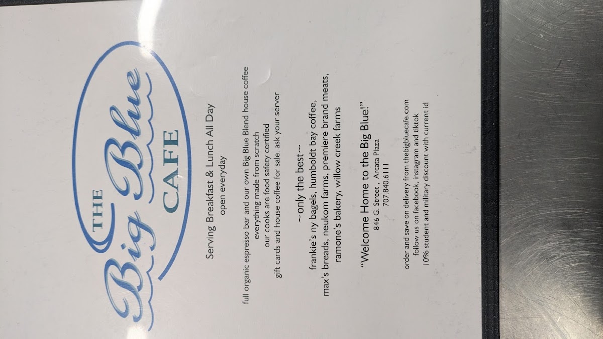 Menu The Big Blue Cafe-5